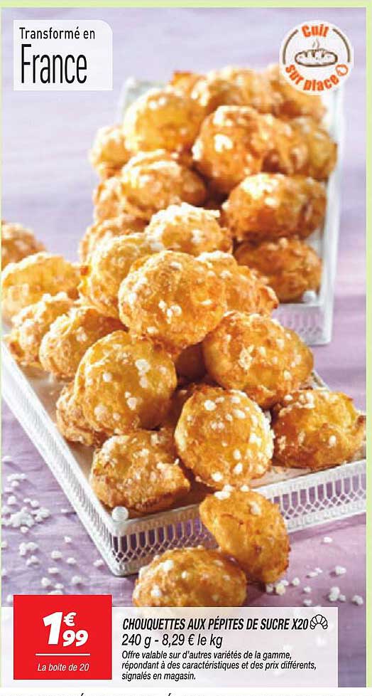 CHOUQUETTES AUX PÉPITES DE SUCRE X20