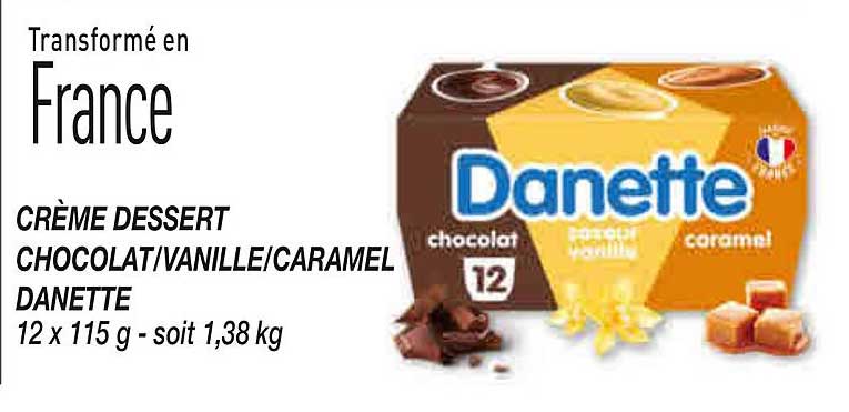 CRÈME DESSERT CHOCOLAT/VANILLE/CARAMEL DANETTE