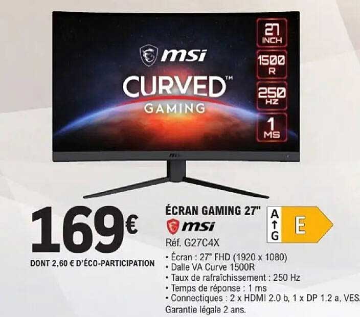 ÉCRAN GAMING 27"