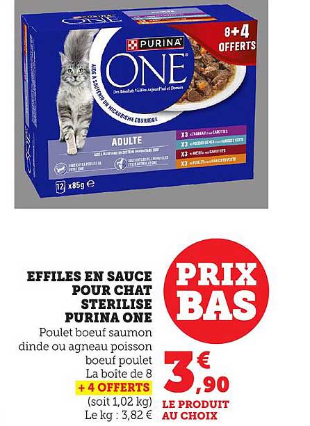 EFFILÉS EN SAUCE POUR CHAT STÉRILISÉ PURINA ONE