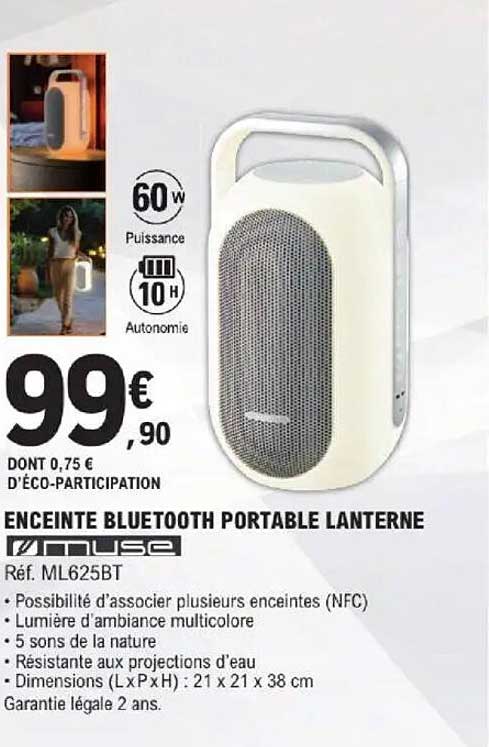 ENCEINTE BLUETOOTH PORTABLE LANTERNE