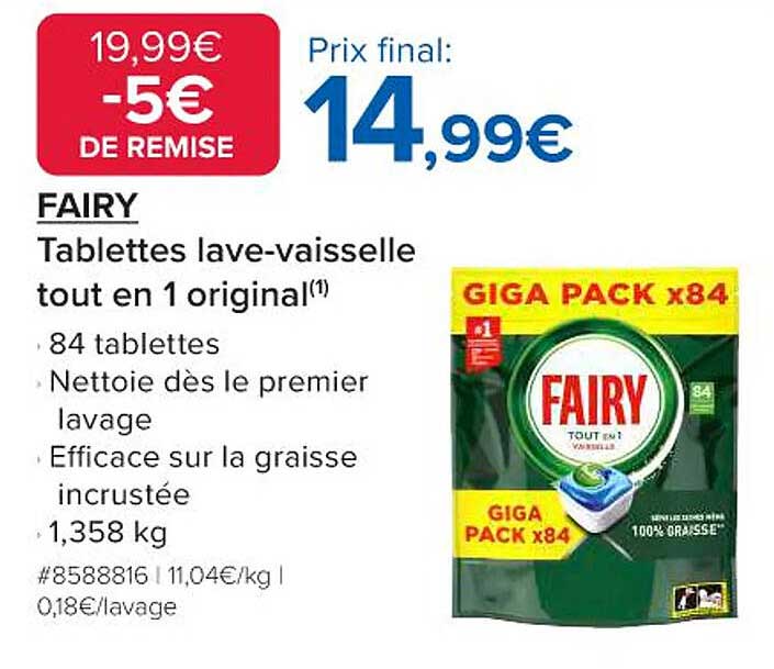 FAIRY Tablettes lave-vaisselle tout en 1 original