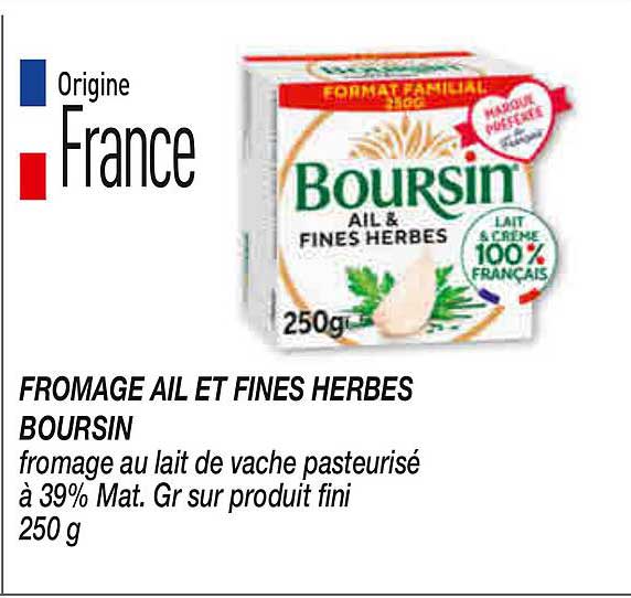 FROMAGE AIL ET FINES HERBES BOURSIN