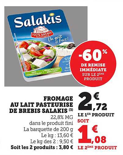 FROMAGE AU LAIT PASTEURISE DE BREBIS SALAKIS