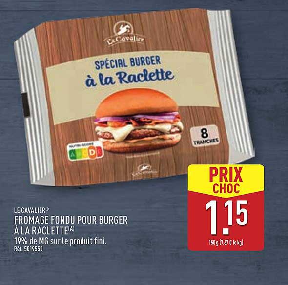 FROMAGE FONDU POUR BURGER À LA RACLETTE