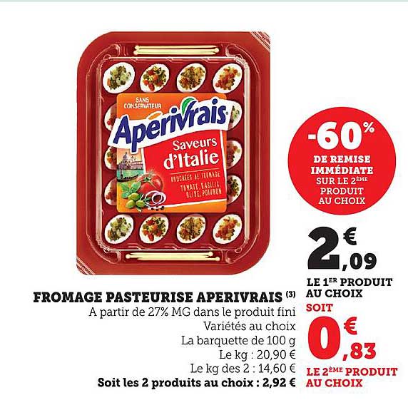 FROMAGE PASTEURISE APERIVRAIS