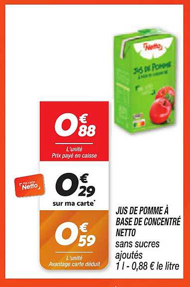 JUS DE POMME À BASE DE CONCENTRÉ NETTO