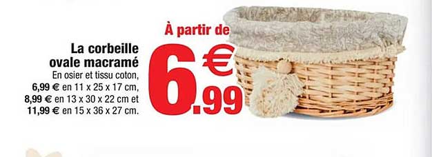 La corbeille ovale macramé