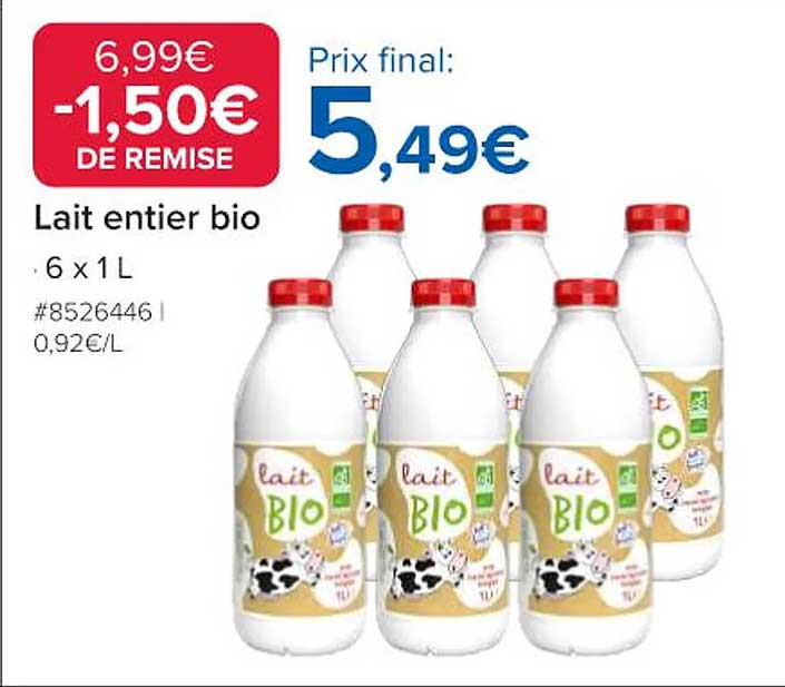 Lait entier bio