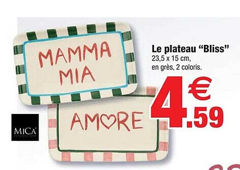 Le plateau "Bliss"