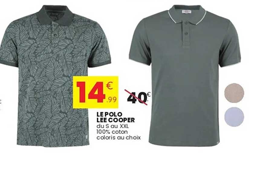 LE POLO LEE COOPER du S au XXL 100% coton coloris au choix