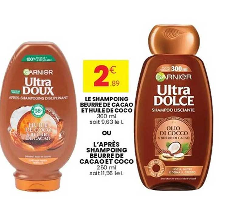 LE SHAMPOING BEURRE DE CACAO ET HUILE DE COCO 300 ml