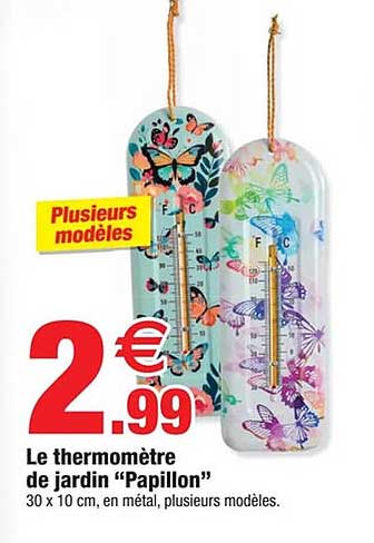 Le thermomètre de jardin "Papillon"