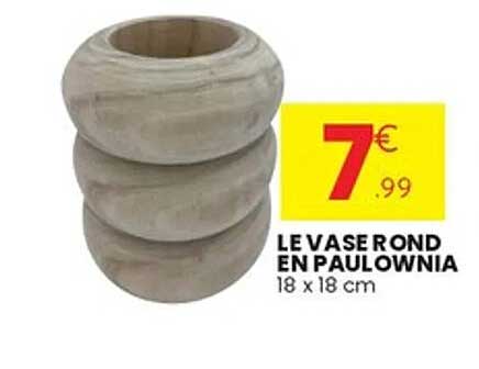 LE VASE ROND EN PAULOWNIA
