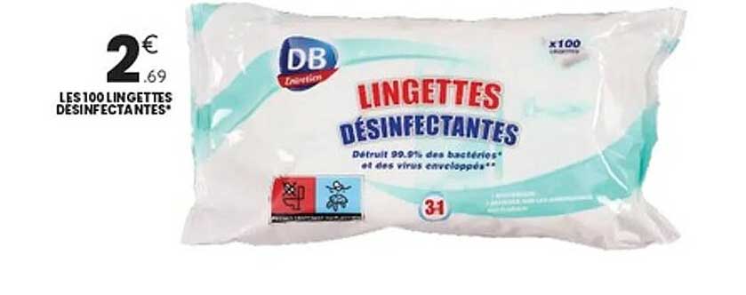 LES 100 LINGETTES DÉSINFECTANTES