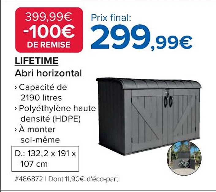 LIFETIME Abri horizontal