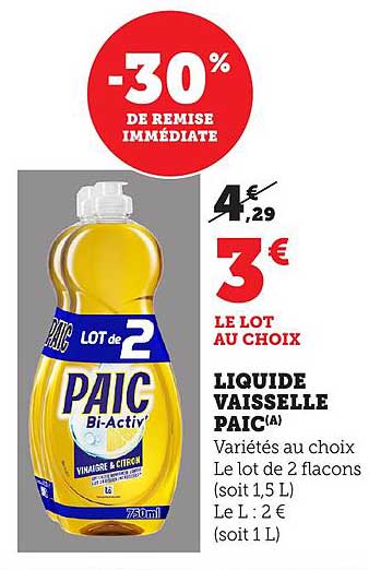 LIQUIDE VAISSELLE PAIC(A)