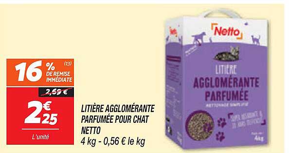 LITIÈRE AGGLOMÉRANTE PARFUMÉE POUR CHAT NETTO