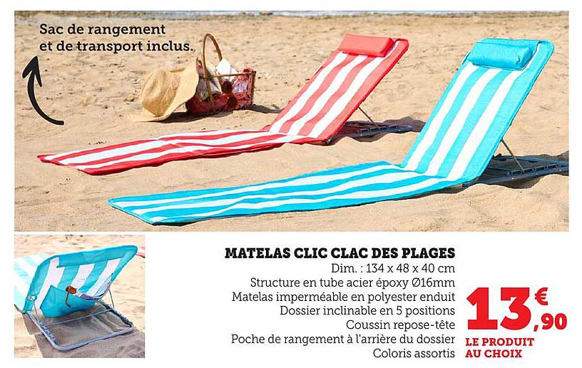 MATELAS CLIC CLAC DES PLAGES