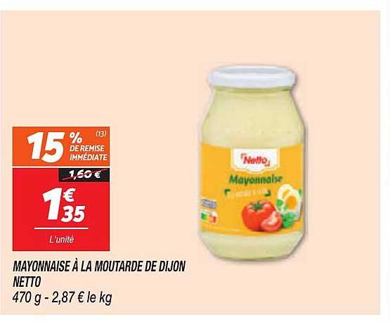 MAYONNAISE À LA MOUTARDE DE DIJON NETTO