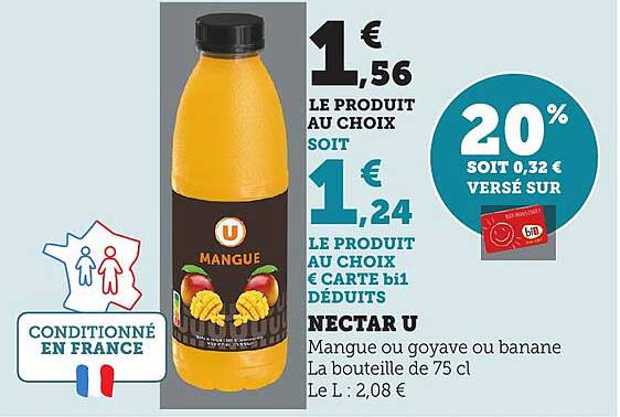 NECTAR U Mangue ou goyave ou banane