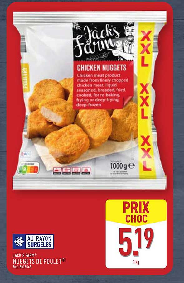 NUGGETS DE POULET JACK'S FARM 1KG