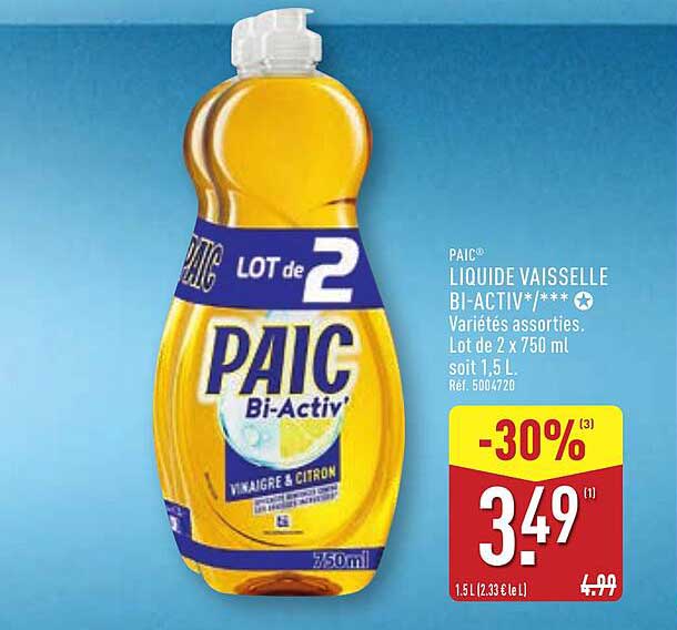 PAIC® LIQUIDE VAISSELLE BI-ACTIV -30%