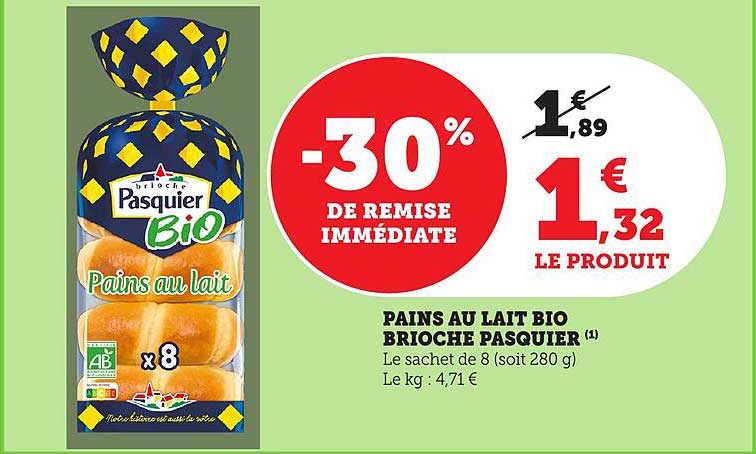 PAINS AU LAIT BIO BRIOCHE PASQUIER