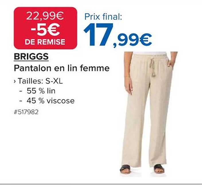 Pantalon en lin femme BRIGGS