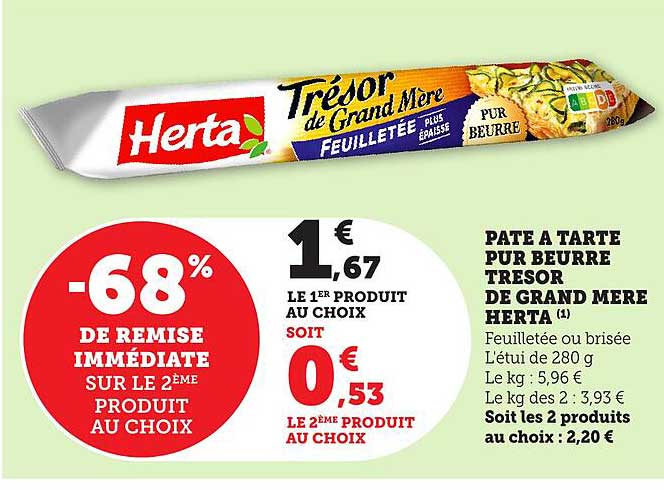 PATE A TARTE PUR BEURRE TRESOR DE GRAND MERE HERTA