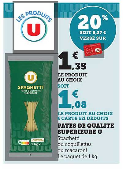 PATES DE QUALITE SUPERIEURE U