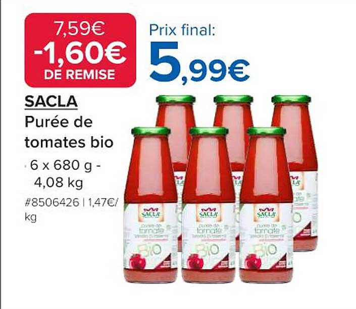 Purée de tomates bio SACLA