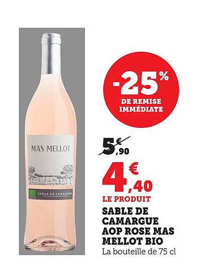 SABLE DE CAMARGUE AOP ROSE MAS MELLLOT BIO