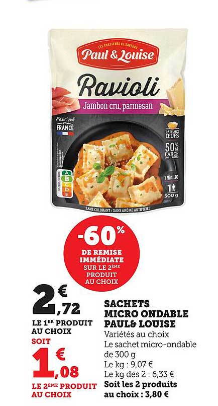 SACHETS MICRO ONDABLE PAUL & LOUISE