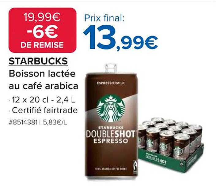 STARBUCKS Boisson lactée au café arabica