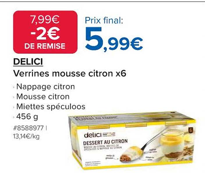 Verrines mousse citron x6