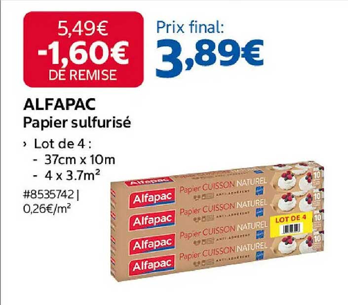 ALFAPAC Papier sulfurisé