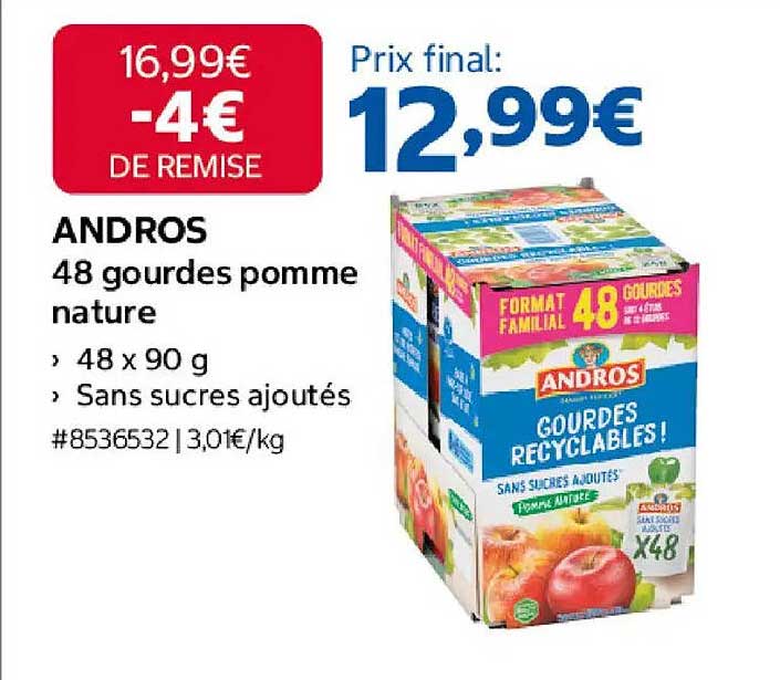 ANDROS 48 gourdes pomme nature