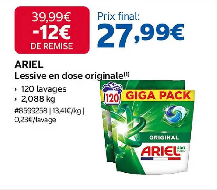 ARIEL Lessive en dose originale