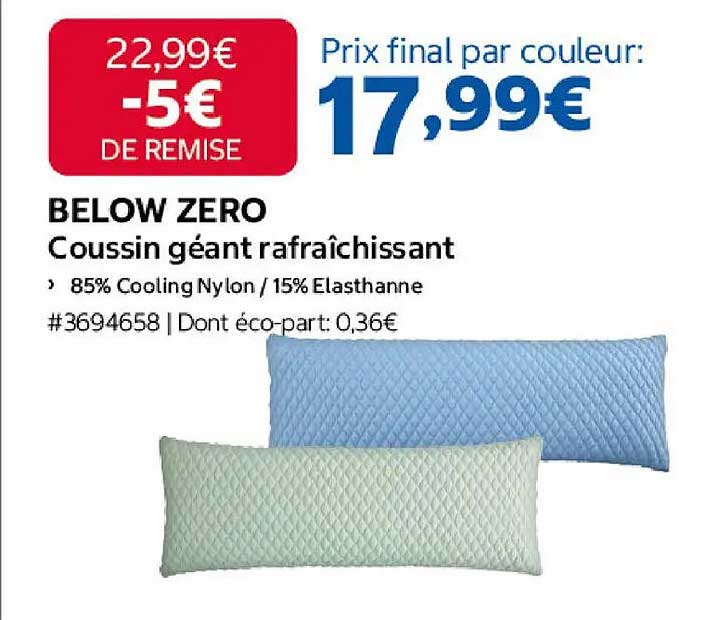 BELOW ZERO Coussin géant rafraîchissant