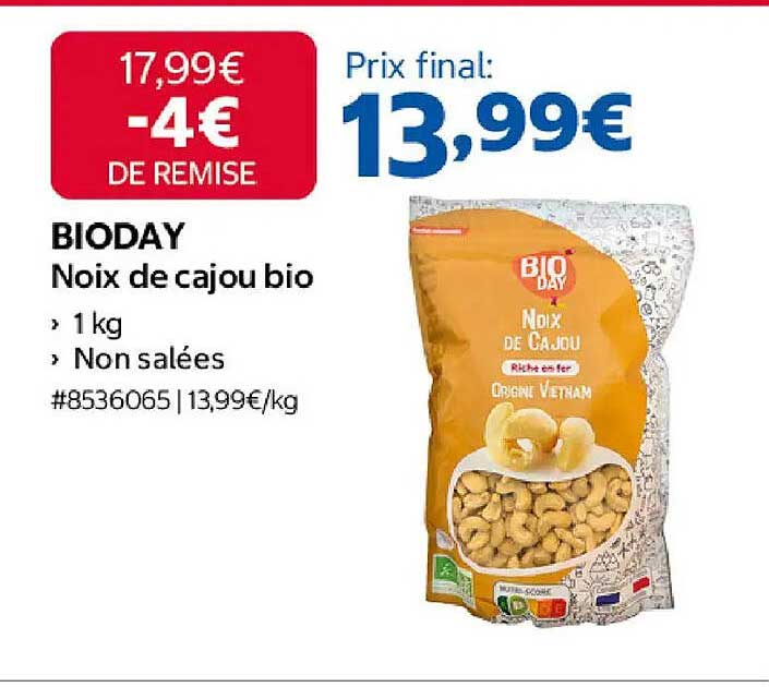 BIODAY Noix de cajou bio