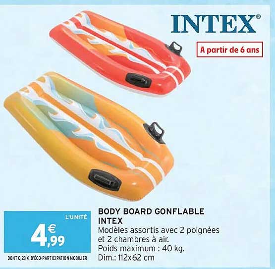 BODY BOARD GONFLABLE INTEX