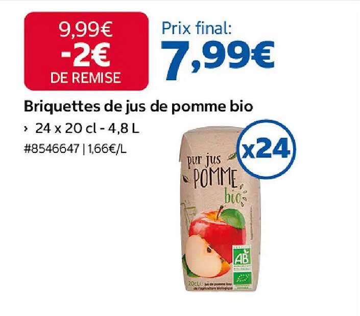 Briquettes de jus de pomme bio
