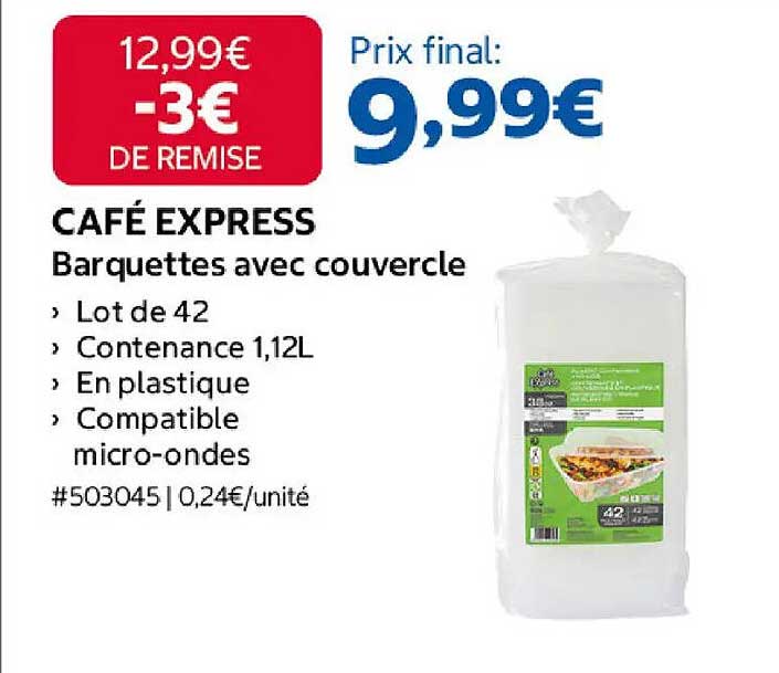 CAFÉ EXPRESS Barquettes avec couvercle
