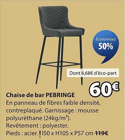 Chaise de bar PEBRINGE