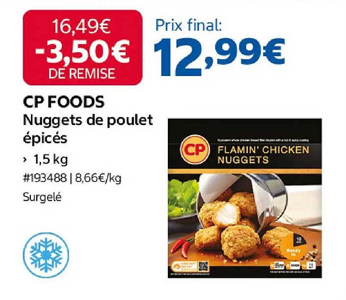 CP FOODS Nuggets de poulet épicés, 1,5 kg