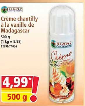 Crème chantilly à la vanille de Madagascar