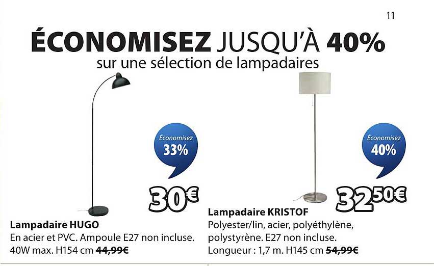 ÉCONOMISEZ JUSQU’À 40% sur une sélection de lampadaires