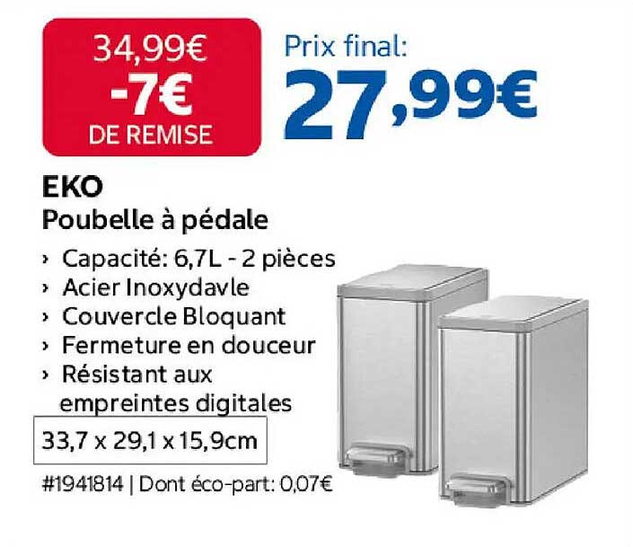 EKO Poubelle à pédale