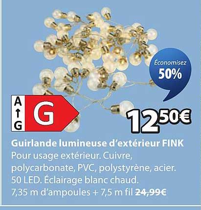 Guirlande lumineuse d'extérieur FINK